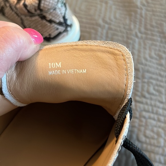 LINEA PAOLO  Platform Sneaker Kendra Shoes Leather Trim Snakeskin - Picture 8 of 8